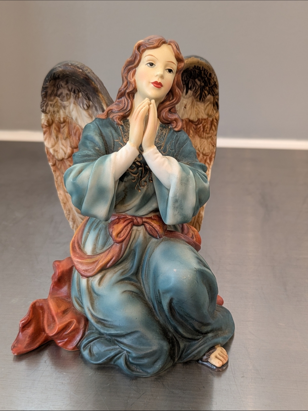 Decorative Kneeling Ceramic Angel Figurine